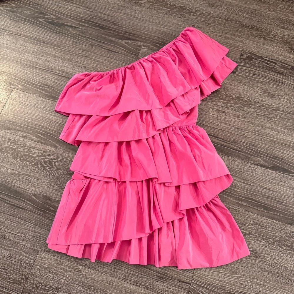 Endless Rose One Shoulder Ruffled Mini Dress New - Picture 1 of 4